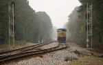 CSX 117 and 5465 wait for green at the N.E. Aberdeen signals